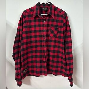 The Vermont Flannel Company Shirt XL Red Black Buffalo Plaid Button Made in USA